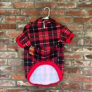 Bing Pet Buffalo plaid dog hoodie